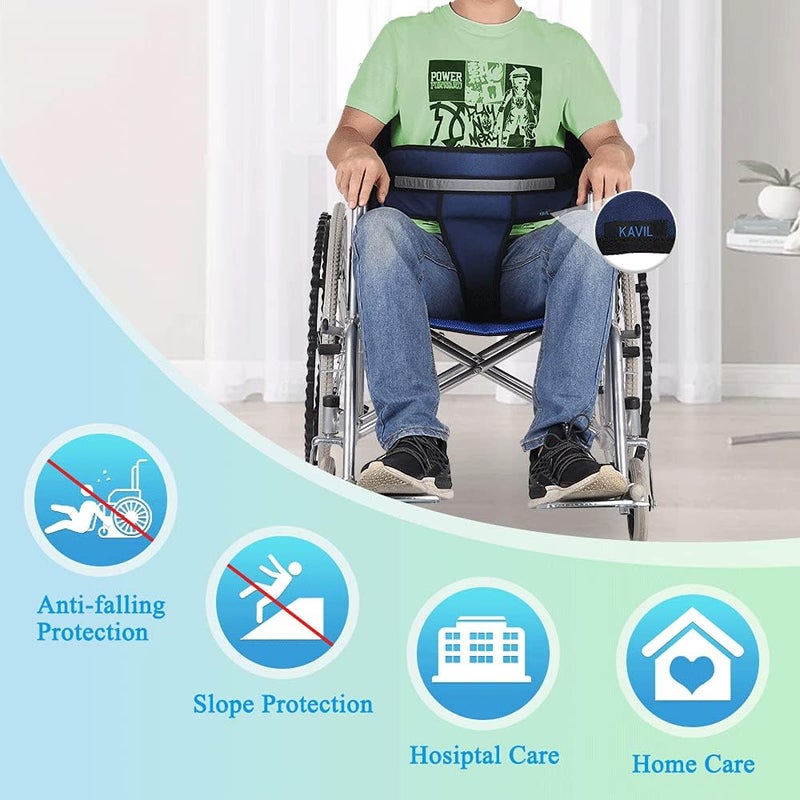 KAVIL Wheelchair Seat Belt Restraints Harness for Dementia Patients Wheelchair Seatbelt Accessories Fall Prevention for Elderly Adults Chair Safety Straps Adjustable Support Vest to Prevent Sliding - Image 3