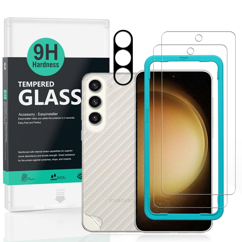 Ibywind Screen Protector For Samsung Galaxy S25 5G 672 Pack9H Hardness Tempered GlassWith 1Pc Camera Lens Protector1Pc Back Carbon Fiber FilmEasy to Install - Image 2