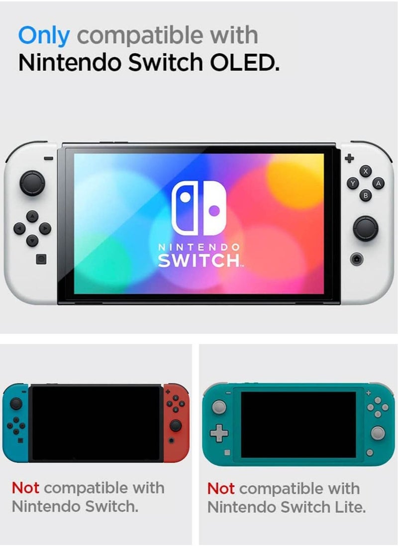 Spigen - Thin Fit designed for Nintendo Switch OLED and Joy-Con Controller Dockable Case Cover with Kickstand Protection - Black - Image 1