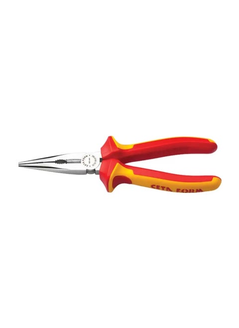 Ceta form 200mm. VDE 1000V Insulated Softgrip Long Nose Pliers, for Cutting Soft and Hard Wires