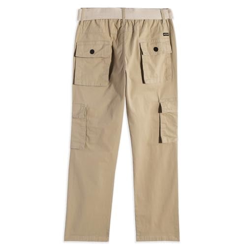 CAVIO Boys Cotton Solid Cargo Trouser Khaki - Image 5