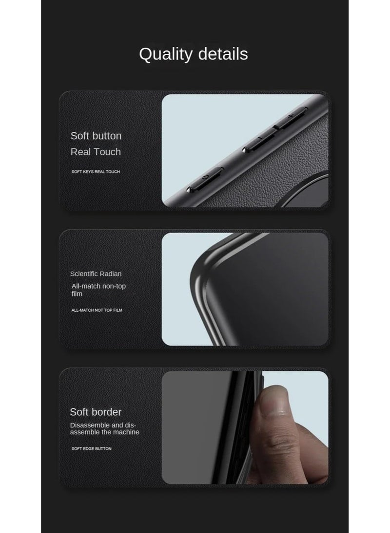General Case Compatible with Honor Magic 6 Pro, Plain Leather Silicone Phone Case Matte Bumper Shockproof Soft Edge Cover for Honor Magic 6 Pro  - Image 3