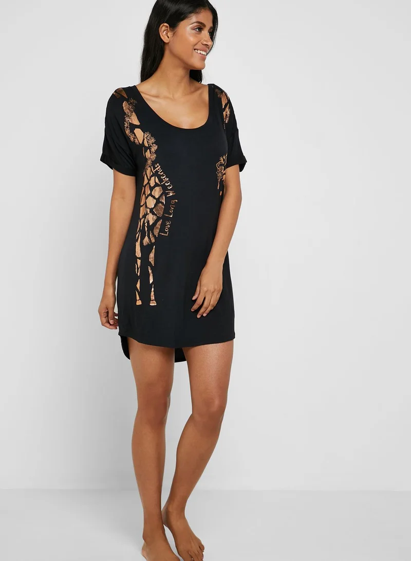 Boux Avenue Wrap Around Giraffe Night Dress