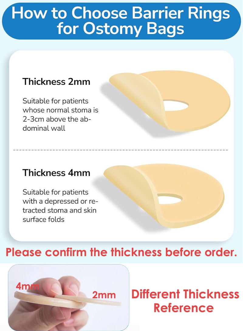 Generic 10pcs Ostomy Barrier Rings, Ostomy Supplies, 2mm or 4mm Thickness Moldable Ostomy Rings Hydrocolloid Adhesive Skin Extender Rings for Colostomy Bags  - Image 2