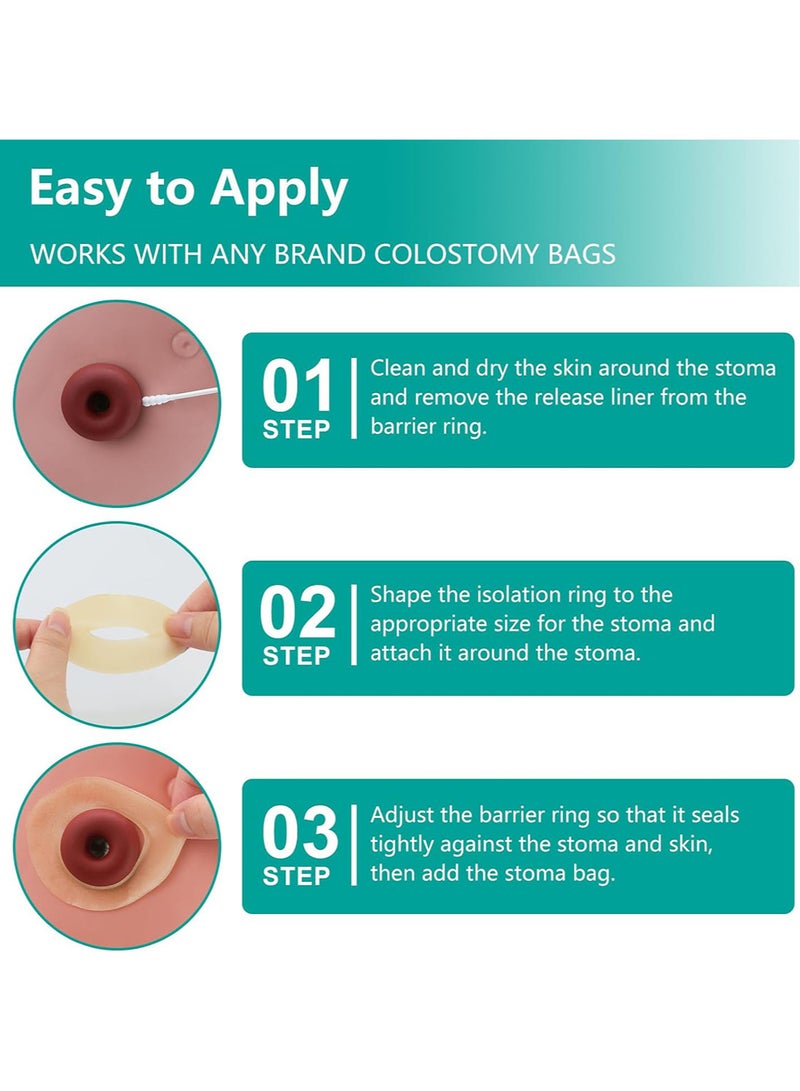Generic 10pcs Ostomy Barrier Rings, Ostomy Supplies, 2mm or 4mm Thickness Moldable Ostomy Rings Hydrocolloid Adhesive Skin Extender Rings for Colostomy Bags  - Image 5