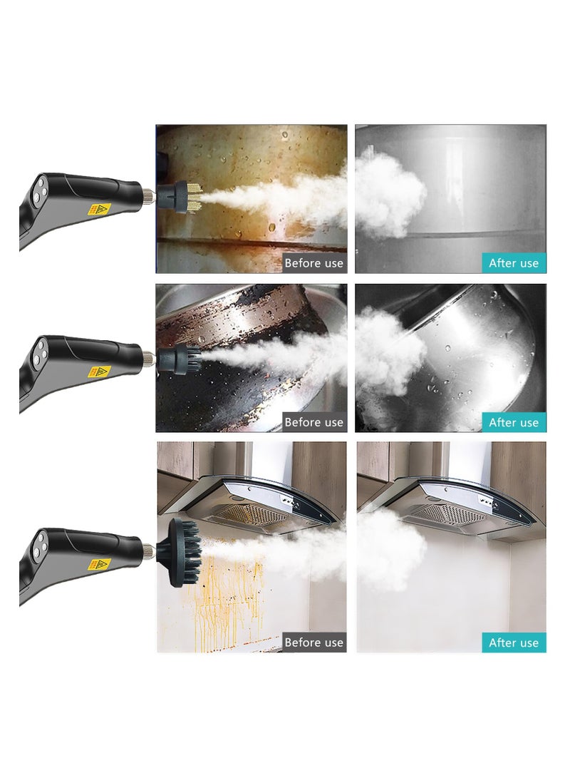 XiuWoo Household 2500W High Pressure Handheld Steamer, 6-speed Adjustment,Car Steam Cleaner, Portable Grouting Steamer for Cleaning Upholstery, Kitchen, Bathroom, Hard Surfaces , With 3 Brushes - Image 4