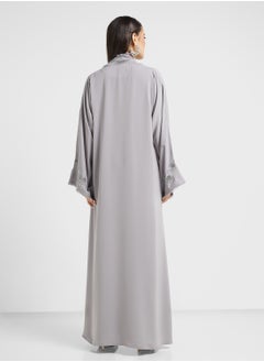hayas closet Embellished oprn front flared sleeve abaya  - Image 2