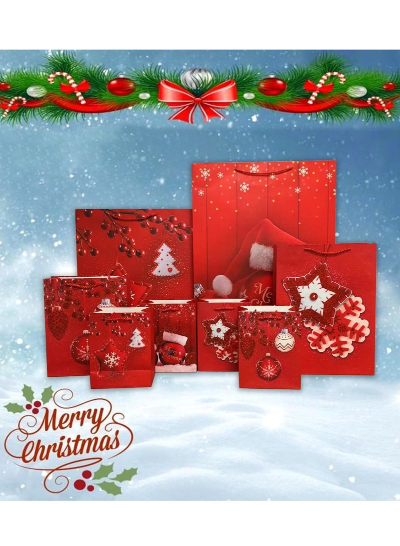 Brain Giggles Brain Giggles Pack of 12 Christmas Gift Bag - Novelty Christmas Paper Bags With Handles Assorted Design Gift Wrapping Supplies  - Image 3