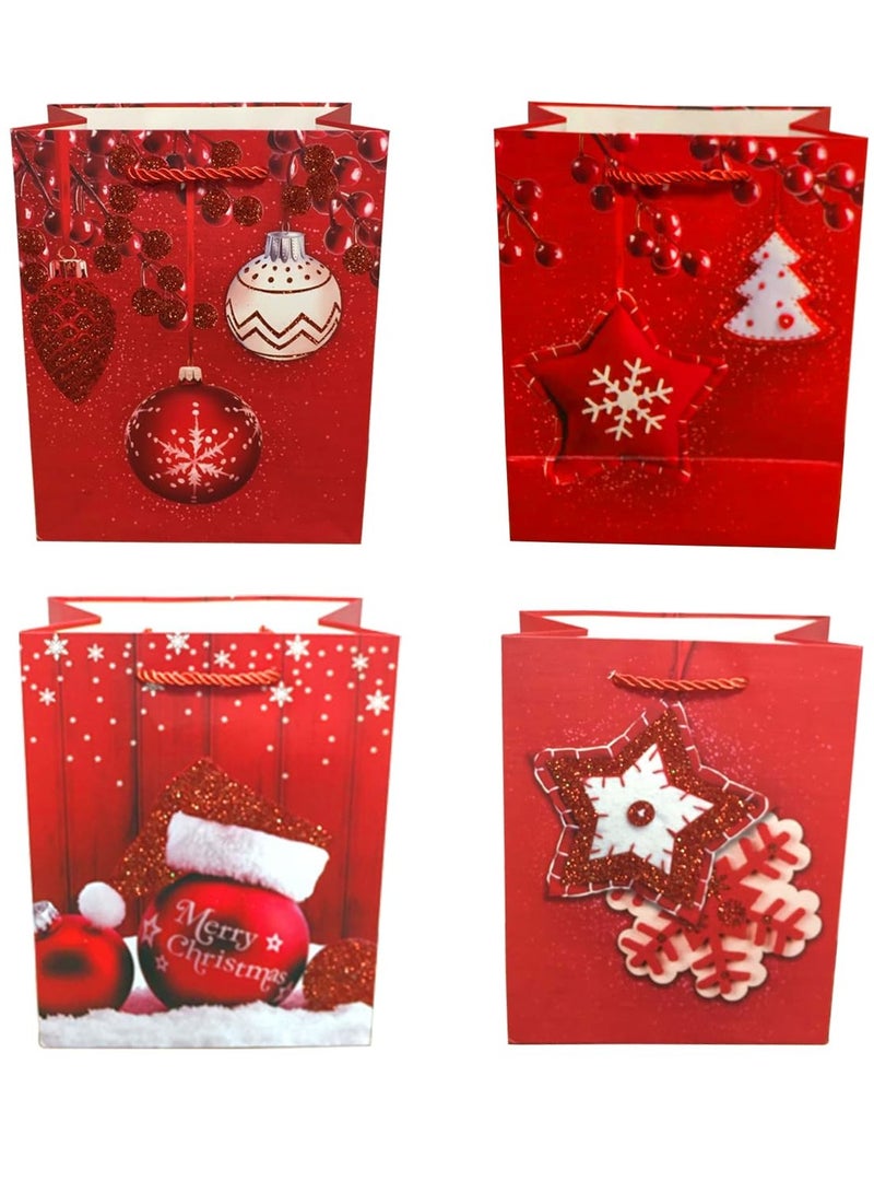 Brain Giggles Brain Giggles Pack of 12 Christmas Gift Bag - Novelty Christmas Paper Bags With Handles Assorted Design Gift Wrapping Supplies  - Image 2