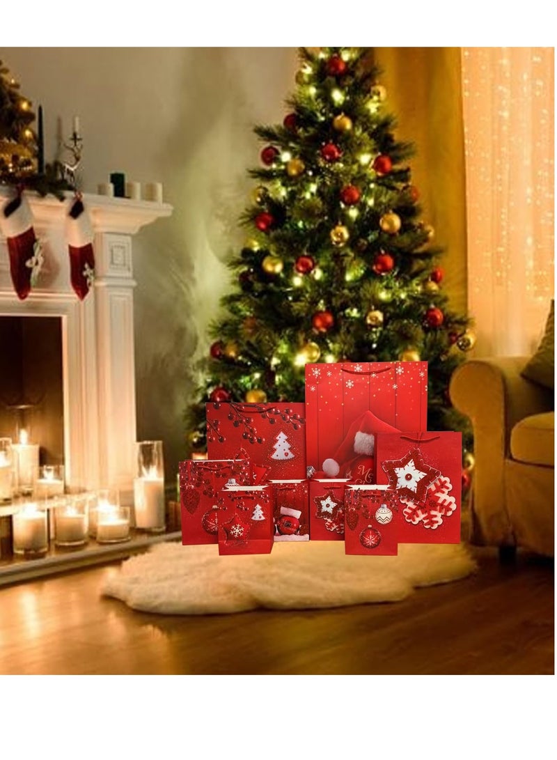Brain Giggles Brain Giggles Pack of 12 Christmas Gift Bag - Novelty Christmas Paper Bags With Handles Assorted Design Gift Wrapping Supplies  - Image 4