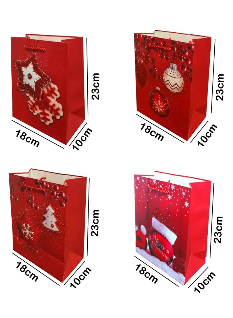 Brain Giggles Brain Giggles Pack of 12 Christmas Gift Bag - Novelty Christmas Paper Bags With Handles Assorted Design Gift Wrapping Supplies  - Image 5