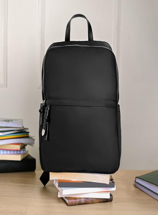 Accessorize London Women's Black Plain Nylon Rucksack Backpack - Image 3