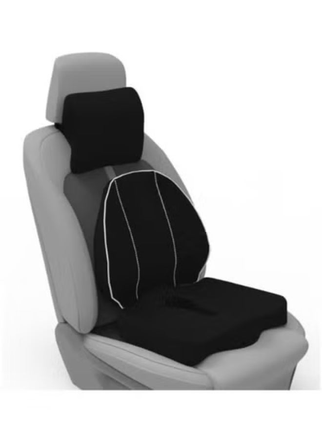 Neckrest Back Support and Coccyx Orthopaedic Cushion for Long Sitting High Density Memory Foam Universal Fit Ergonomic Design for Car or Office Chairs
