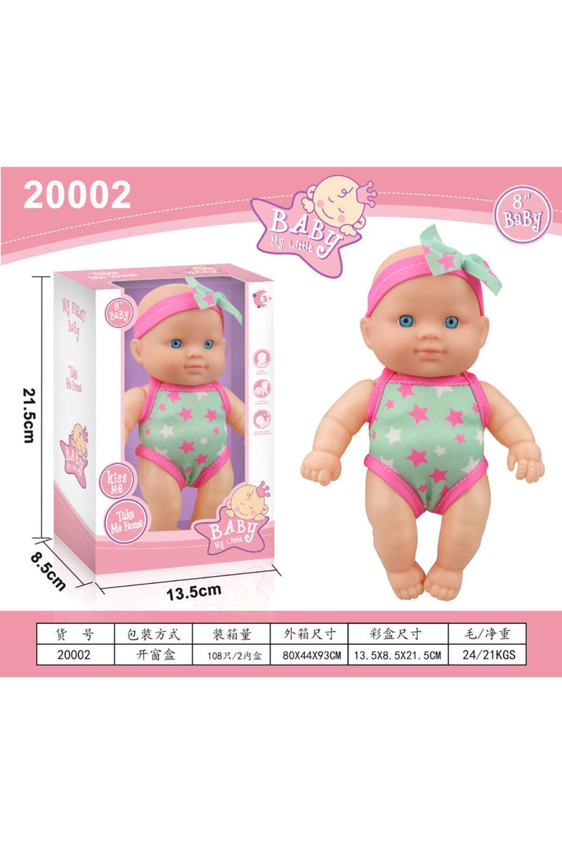 20002 دمية سيليكون صغيرة واقعية لحديثي الولادة مبتسمة، دمية محاكاة لطفل رضيع، ملابس ناعمة