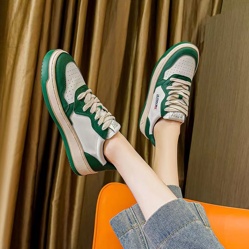 Autry ~ Genuine Leather White Shoes Women'S Color Matching Casual Board Shoes Men'S Ins Fashion All-Match Trendy Women'S Shoes Lace-Up Sports Style - Image 5