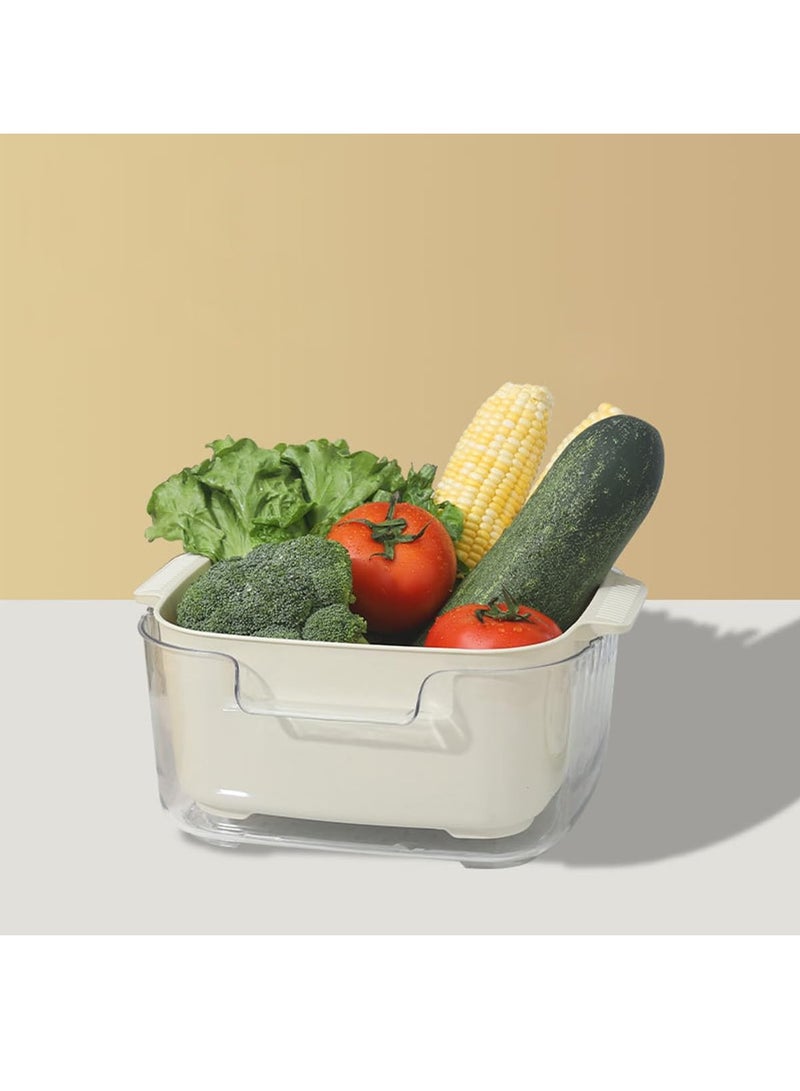 Kitchen Nesting Colanders Bowl Set 4 in 1 Fruit Vegetable Washing Soaking Storing Basket Large Plastic Food Strainers Basin for Pasta Salad Berry Drain BPA Free Beige - Image 5