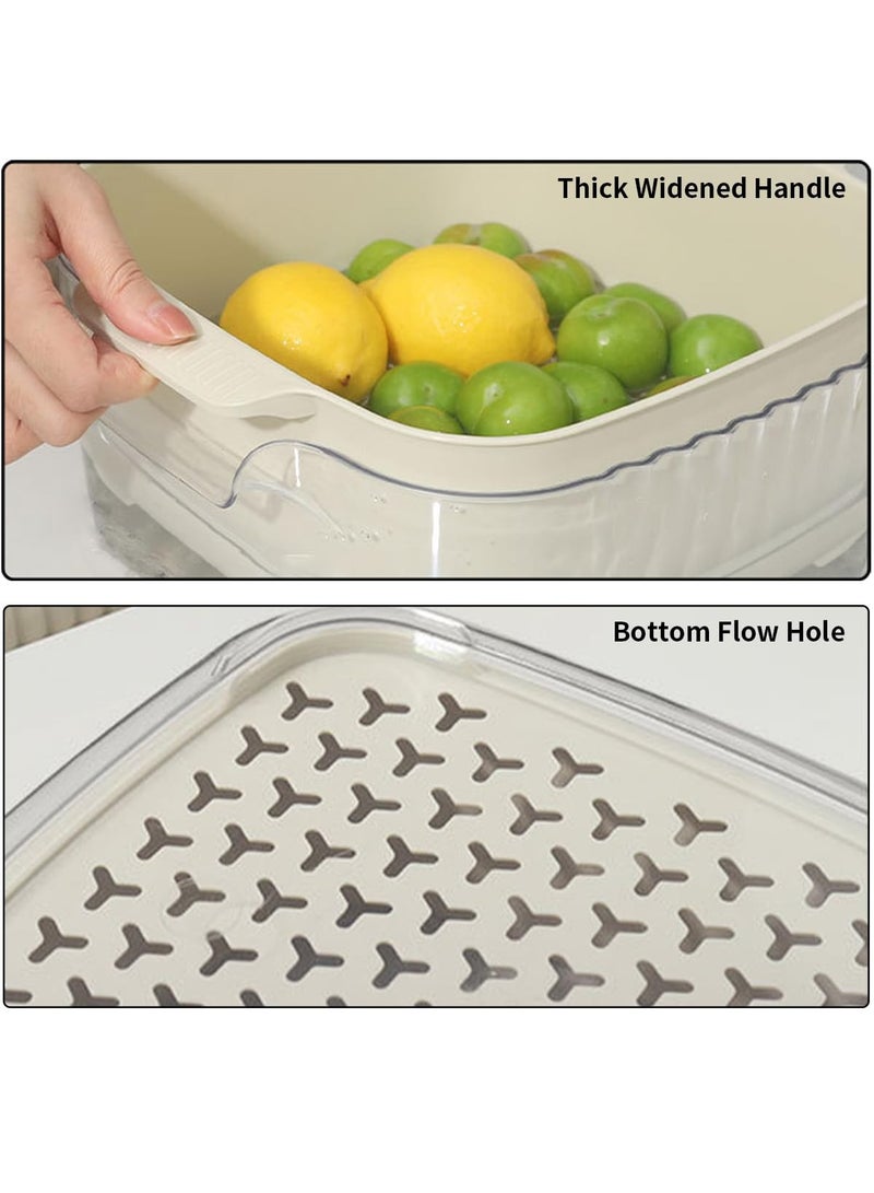 Kitchen Nesting Colanders Bowl Set 4 in 1 Fruit Vegetable Washing Soaking Storing Basket Large Plastic Food Strainers Basin for Pasta Salad Berry Drain BPA Free Beige - Image 3