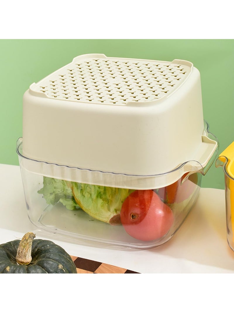 Kitchen Nesting Colanders Bowl Set 4 in 1 Fruit Vegetable Washing Soaking Storing Basket Large Plastic Food Strainers Basin for Pasta Salad Berry Drain BPA Free Beige - Image 4