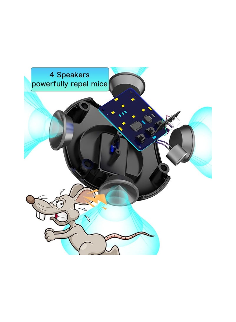 SYOSI طارد آفات بالموجات فوق الصوتية، طارد السناجب القابل للتوصيل، طارد القوارض الداخلي، طارد القوارض الفئران بالموجات فوق الصوتية الداخلية، طارد الفئران وإزالة الخفافيش للتحكم في الجرذان للمناطق العلوية والكراج والقبو والمساحة الضيقة - Image 2