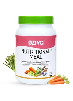 OZiva Nutritional Meal Women (High in Protein with Ayurvedic Herbs like Shatavari, Brahmi,Ginseng, Flax Seeds) for Weight Management, Meal Replacement Shake, Chocolate,1kg  - Image 1
