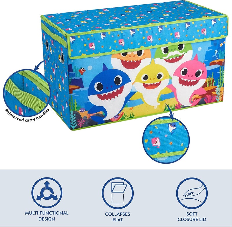 Idea Nuova Baby Shark Collapsible Toy Storage Trunk - Image 3