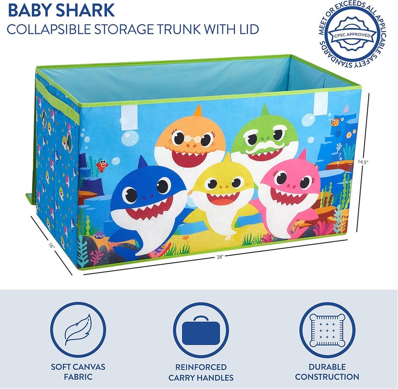 Idea Nuova Baby Shark Collapsible Toy Storage Trunk - Image 2