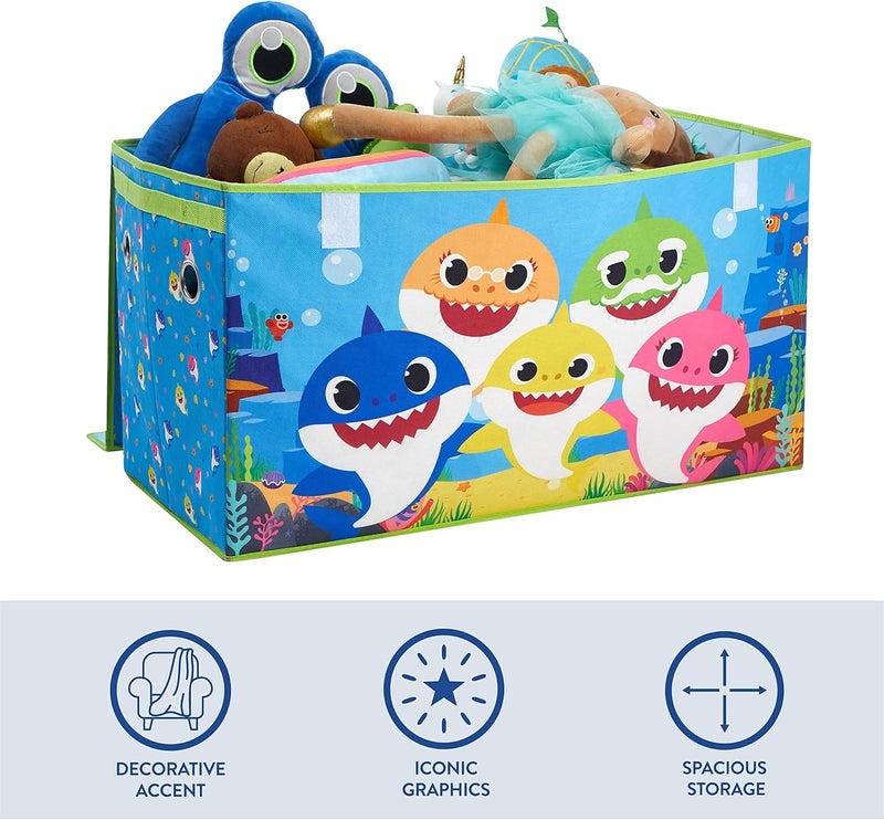 Idea Nuova Baby Shark Collapsible Toy Storage Trunk - Image 4