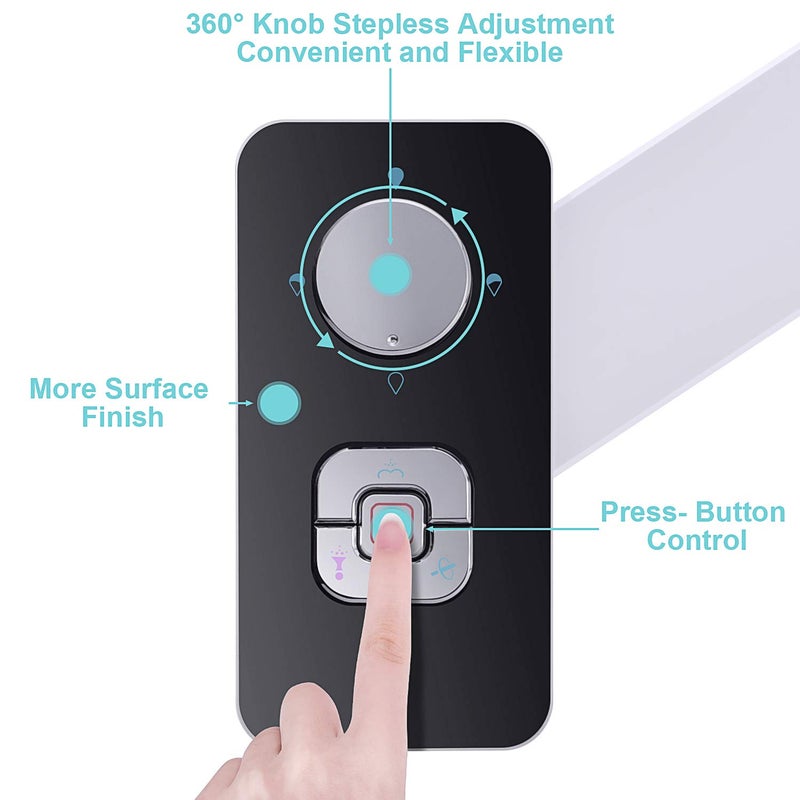 SAMODRA Bidet Attachment, Non-Electric Cold Water Bidet Toilet Seat Attachment with Pressure Controls, Retractable Self-Cleaning Dual Nozzles for Frontal & Rear Wash - Black - Image 3
