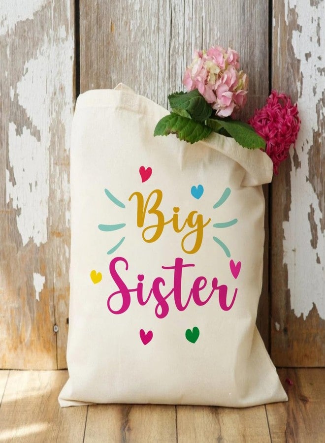 Odebyata Big Sister Gift Tote Bag, Funny Canvas Shoulder Grocery Big Sister Tote Bag for Girl Gifts Daughter Woman Camping Book Beach Bags - Image 5
