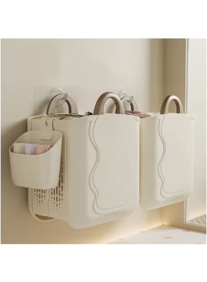 OLUDENIZ UNEDO 40L Foldable Laundry Basket with Handles – Wall-Mounted Slim Design, Large Capacity Clothes Organizer for Bathroom & Bedroom**  - Image 1