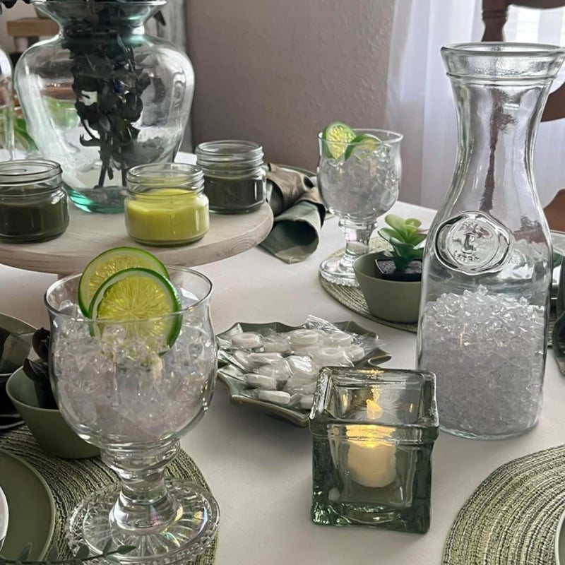 EesTeck Decorative Acrylic Ice Crystals, 120 Pieces Clear Acrylic Crystal Rocks, 11 * 14 mm Geometric Shapes Artificial Ice Table Scatter, Fake Crushed Ice Acrylic Vase Fillers Party Decorations - Image 5