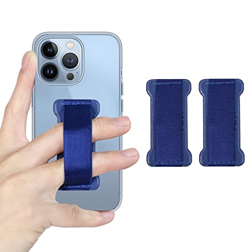 WUOJI Phone Grip Holder for Hand, Universal Finger Strap Phone Holder, Finger Selfie Grip Compatible with Most Smartphones (Blue) - 2Pack - Image 1