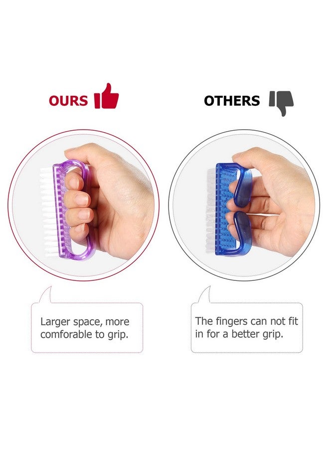 Larbois Larbois Handle Grip Nail Brush, Nail Brushes Hand Fingernail Brush Cleaner Scrubbing Kit Pedicure for Toes and Nails Men Women (4 Pack) - Image 5