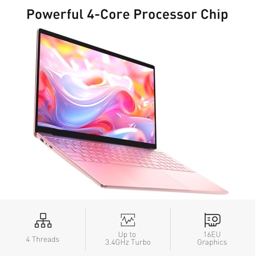 Auusda Business Laptop Computer for Work, Notebook PC for College Students, 15.6" FHD Display, 4-Core Processor, Backlit Keyboard, Fingerprint ID, Up to 10TB Storage, 32GB DDR4 RAM, 1TB NVMe, Pink - Image 5