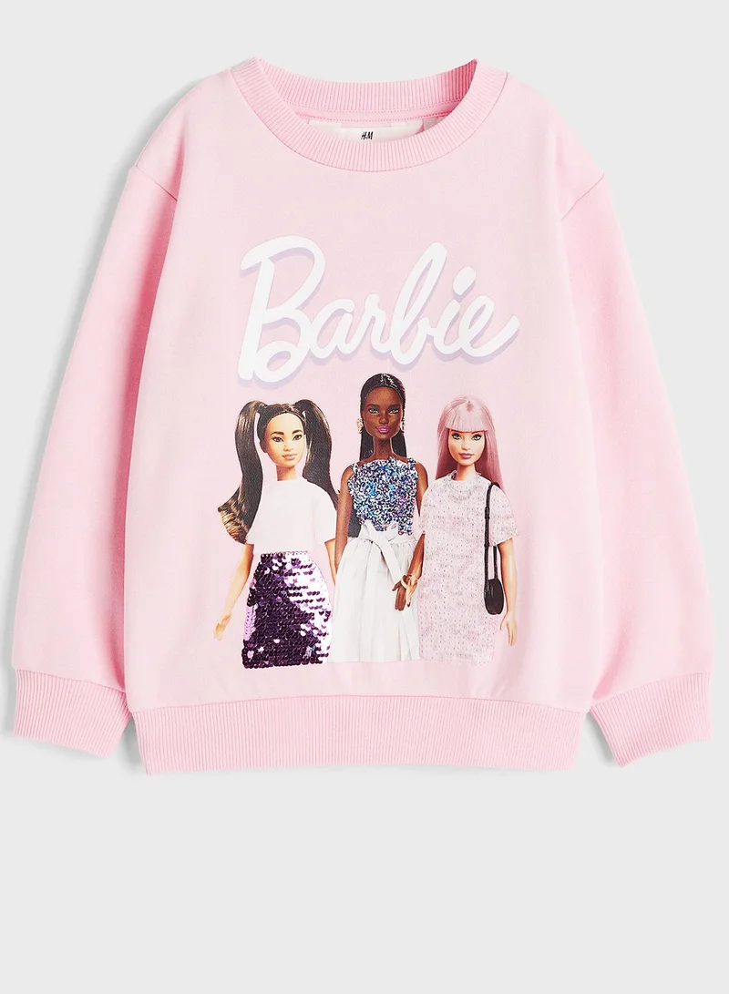 H&M Kids Barbie Print Sweatshirt