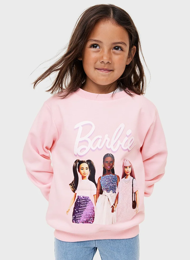 H&M Kids Barbie Print Sweatshirt