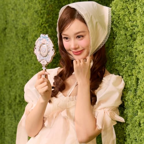 Flower Knows Bunny Garden Collection Hand Mirror,Vintage Portable Handheld Mirror,Fancy & Pretty Princess Mirror with Long Handle,Gift for Girls(Cloudy Blue) - Image 4