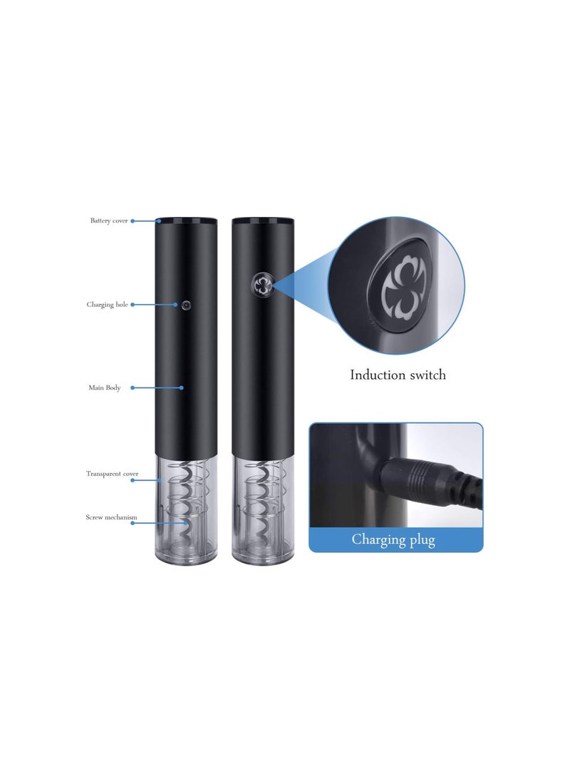 Generic - Touch Automatic Wine Opener Electric Wine Opener & Champagne Cork Automatic Electric Wine Bottle Corkscrew Opener with Foil Cutter USB Charging Cable Best Wine Gifts - Image 1