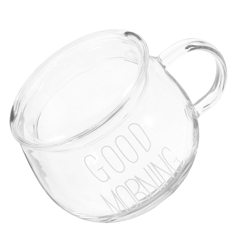 Borosilicate Glass Milk Cup Heat Resistant with Handle for Coffee Cereal Beverage - Image 2