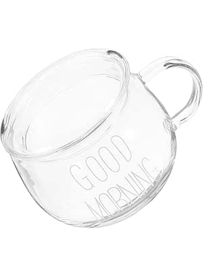 Borosilicate Glass Milk Cup Heat Resistant with Handle for Coffee Cereal Beverage - Image 1