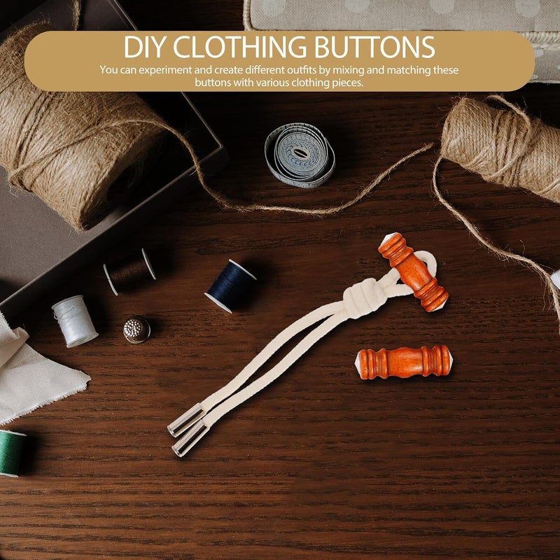 4pcs Wooden Coat Sewing Toggle Buttons Horn Style Decorative Clothing Closure Buttons for ’s Sweaters and Jackets Accessories - Image 5