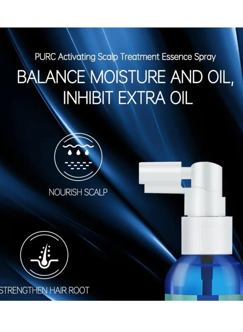 PURC - 60ml Scalp Treatment Essence Spray Activating Scalp Treatment Essence Spray for Relieve Nourish Scalp and Hair Growth Improve Itchy Dry Scalp Biotin Strengthening Hair Root Serum - Image 1