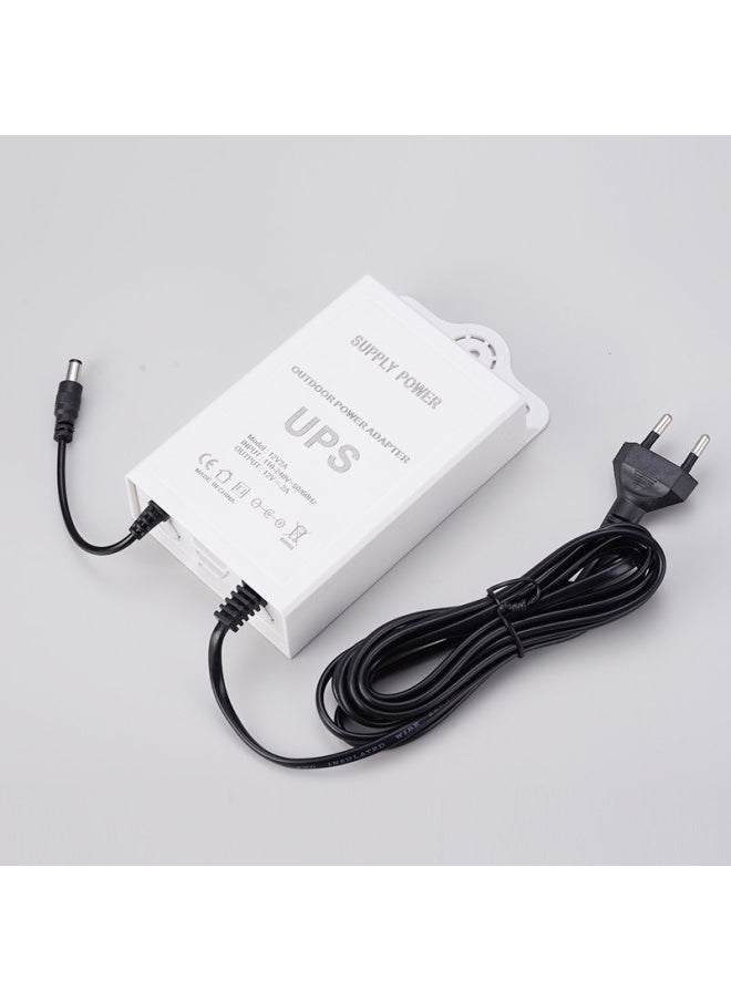 12V2A Surveillance Camera Power Adapter Rainproof Lightning Protection UPS Uninterruptible Endurance Power Adapter Wholesale-Color:Us Regulations-Specifications:Power Adapter