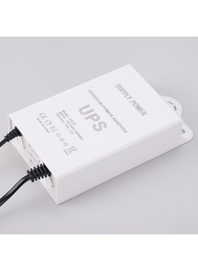 12V2A Surveillance Camera Power Adapter Rainproof Lightning Protection UPS Uninterruptible Endurance Power Adapter Wholesale-Color:Us Regulations-Specifications:Power Adapter