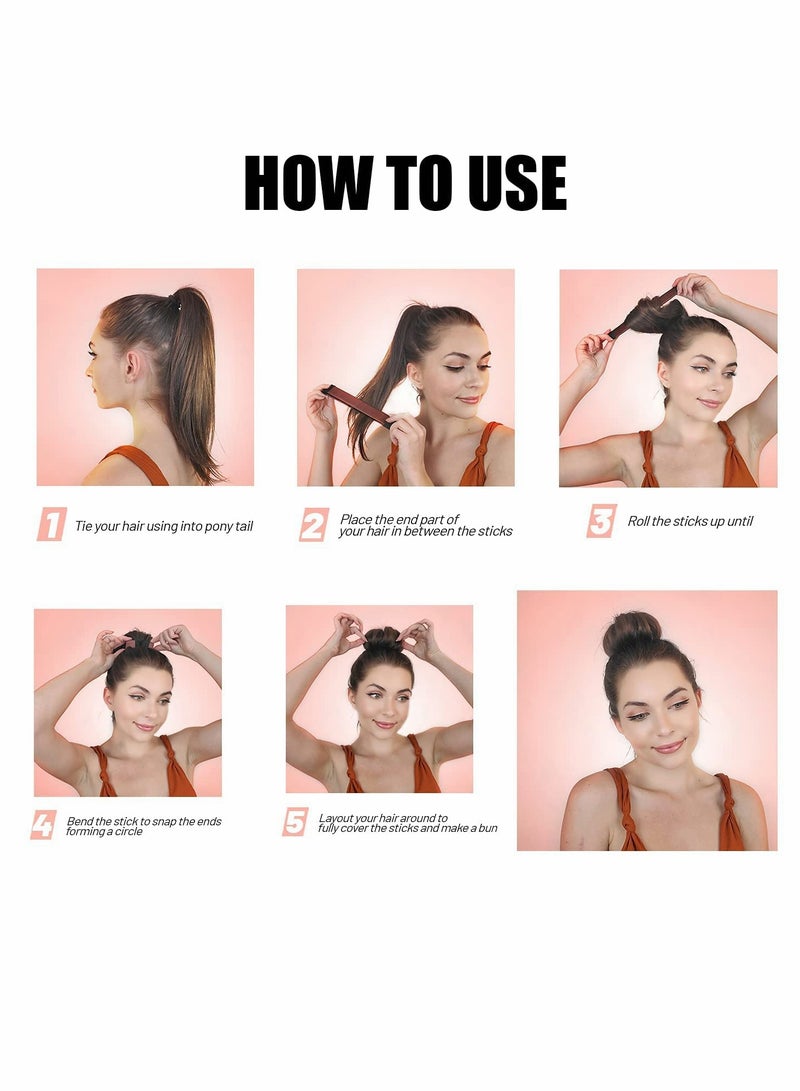 Excefore Hair Bun Maker, 3 Pcs Women Twist Hair Shaper, Easy Fast Snap Roll hair nets Magic Buns Tool - Image 5