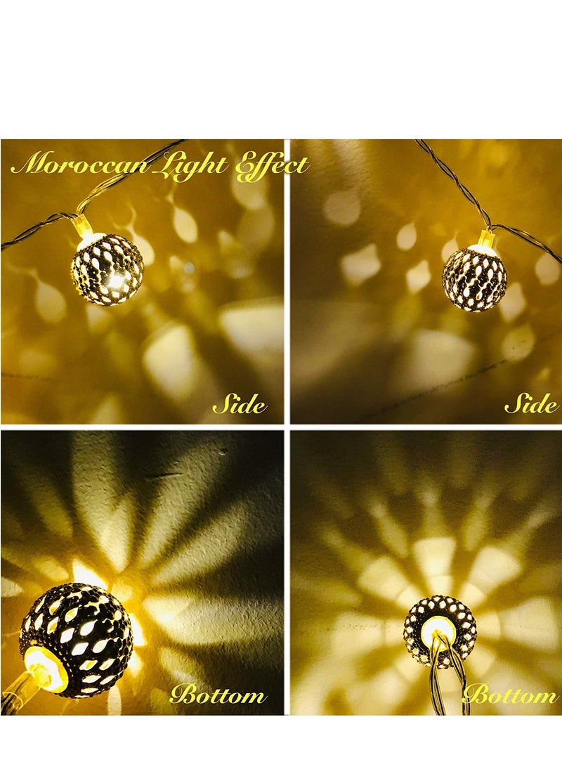 MIRADH Iron String Lights Moroccan Ball Multicolor 14 LED 3.2M Indoor Outdoor Decoration - Image 2