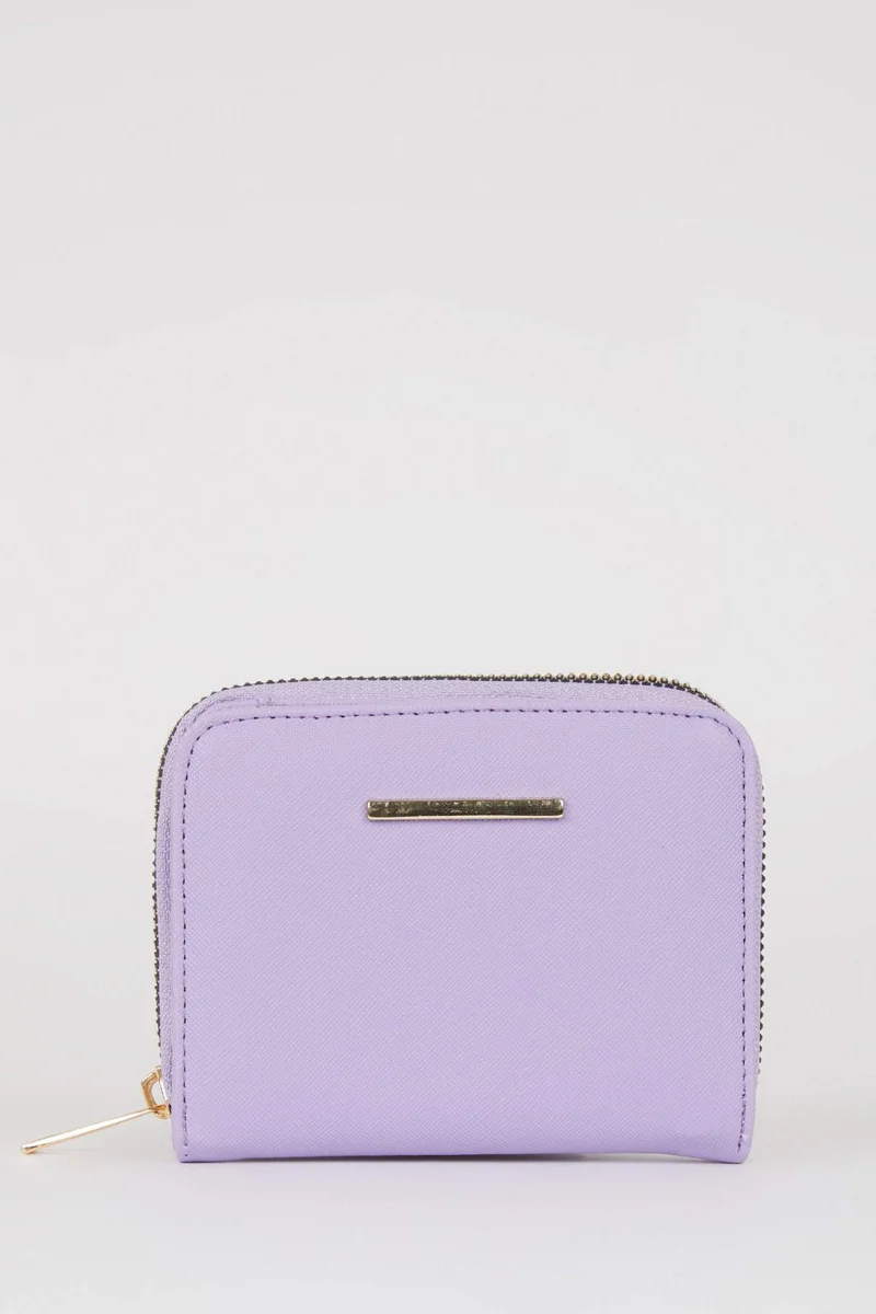 ديفاكتو Women's Faux Leather Zipper Wallet