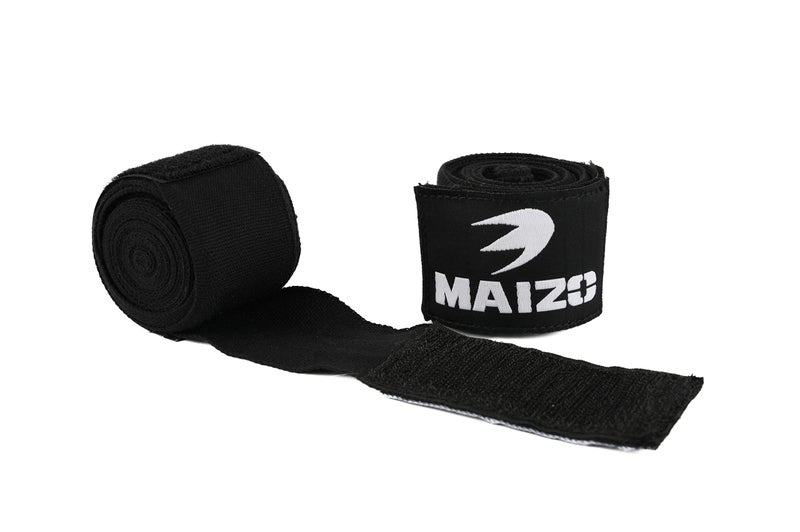 Maizo Stretchable Support Hand wrap, Workout/Boxing & Punching Great for MMA, Muay Thai, Martial Arts, Wrist Support for Adults (100, Black) - Image 1