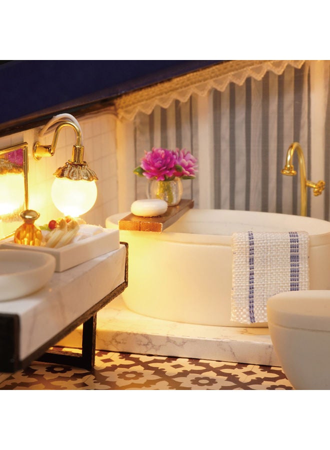 Loquat Wooden Dollhouse with Cover, LED Light and Music for Home Decor Multicolour - Image 3