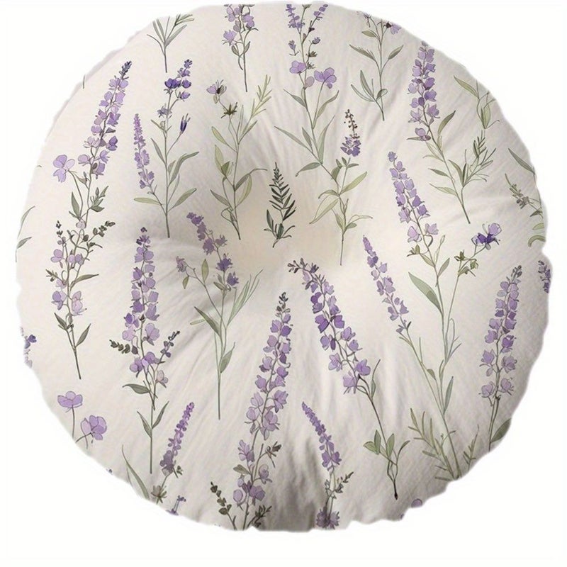 Lavender 16x16 Inch Round Seat Pillow Soft Microfiber Double Sided Machine Washable - Image 1